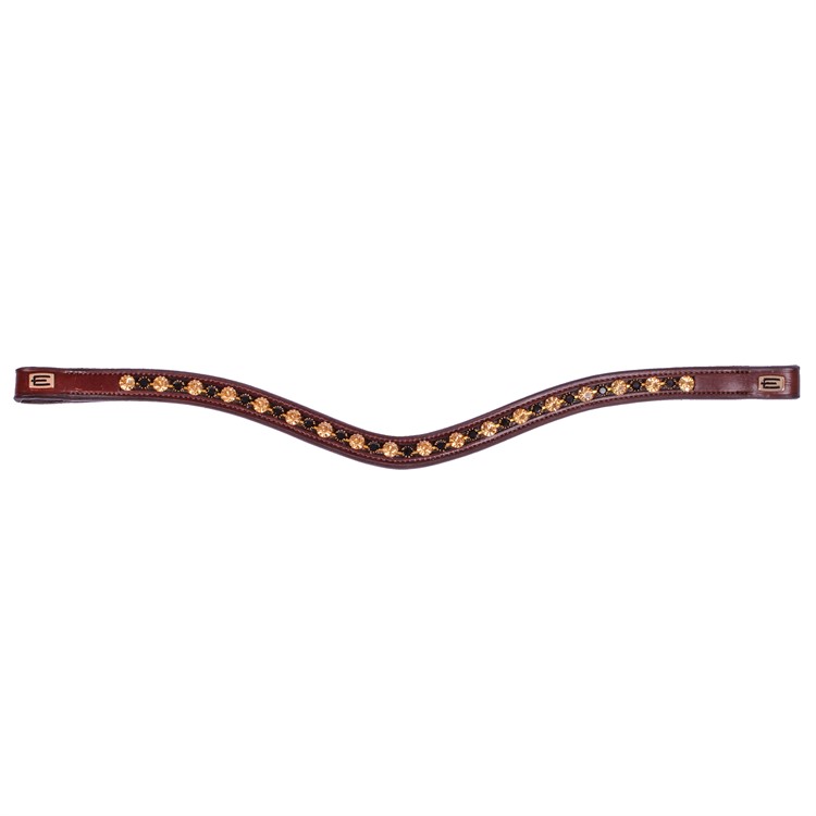 Pannband Guld/ kristall, mässing E Ponny - Svart