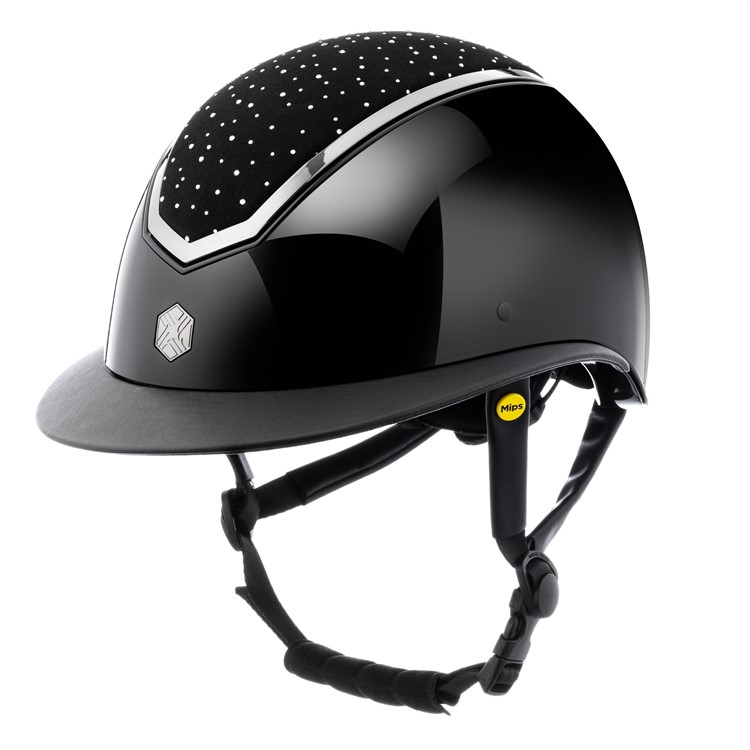 Kylo ridhjälm Gloss Mips Wide Peak Black/sparkly/rose S (52-55cm) - Svart