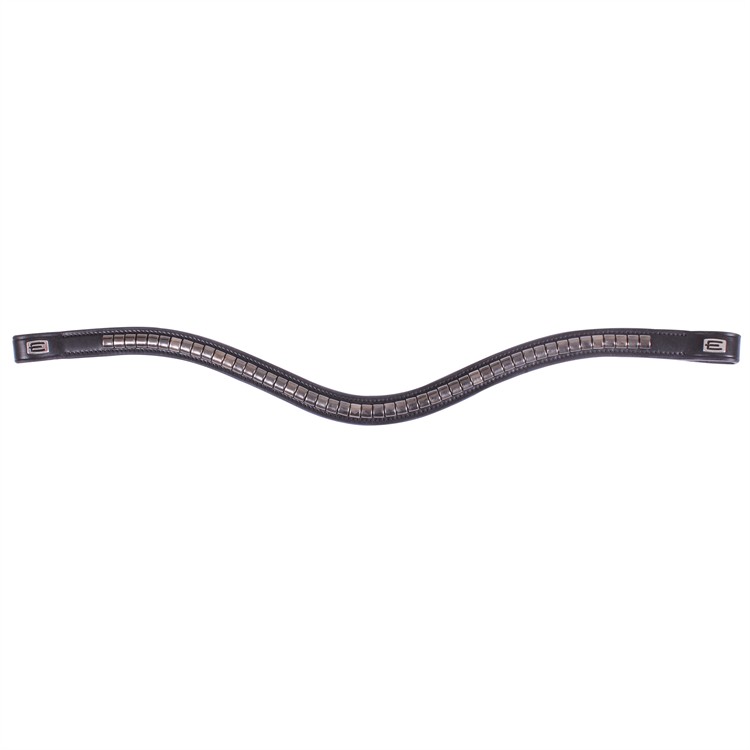 Pannband dressyr gun metal klinker, silver E Brun Cob
