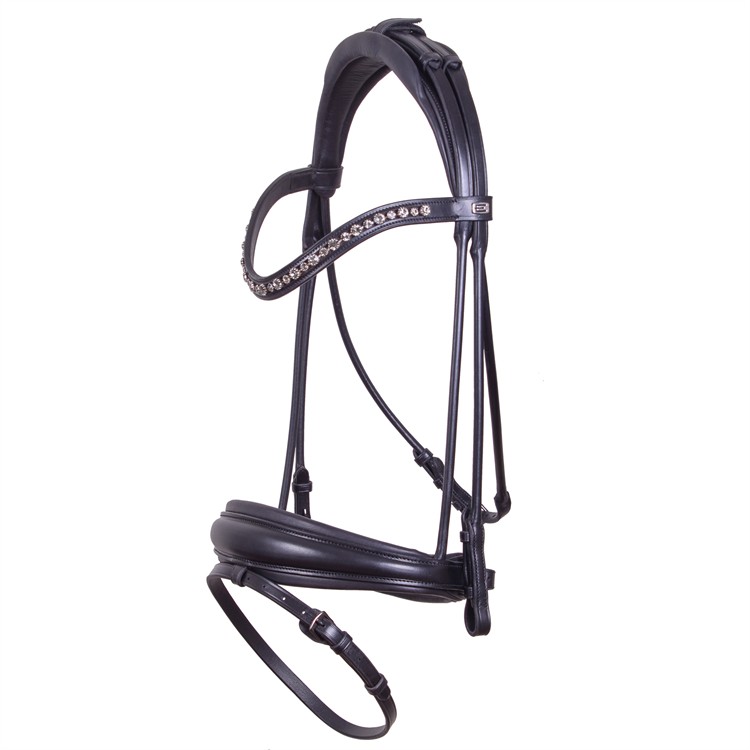 Hamilton rundsytt dressyrträns grå kristall-pannb Cob - Svart